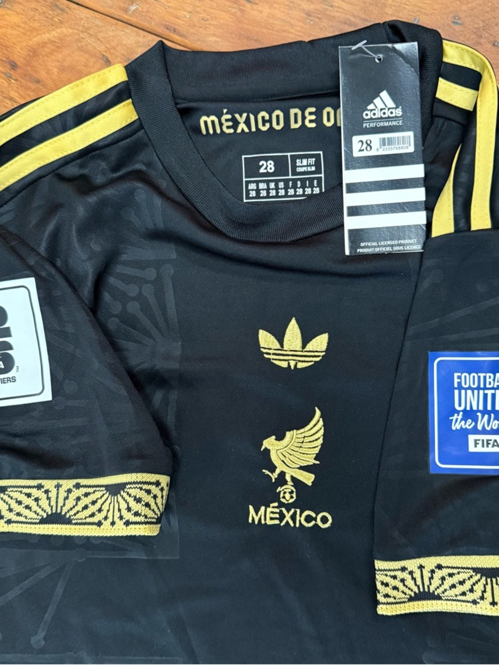 Adidas 2025 Mexico Gold Cup “Mexico de Oro” Alvarez kit. Size 28. BNWT - Picture 3 of 8